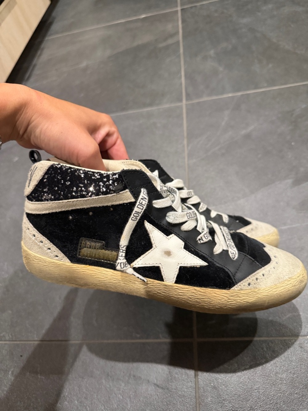 Golden Goose MidStar Black & Cream Sneakers